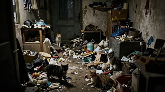 Seventy-one cats in a neglected, dirty apartment.