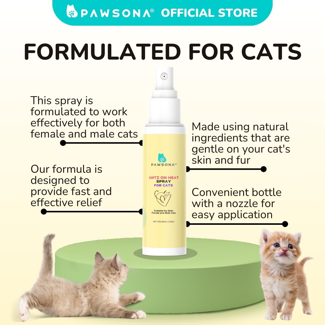 PAWSONA® Anti On Heat Spray for Cats - Pawsona Cat Calming Series anti on heat for cats anxiety relief cat anxious cats