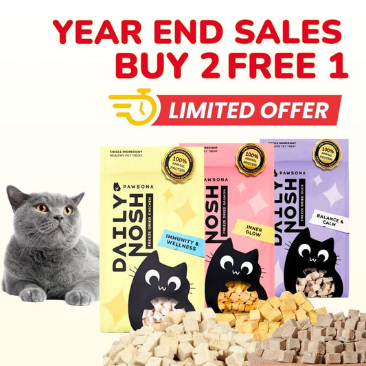 [BUY 2 FREE 1] Daily Nosh Freeze - Dried Meat - Pawsona Cat Boosters cat booster cat fish oil cat protein