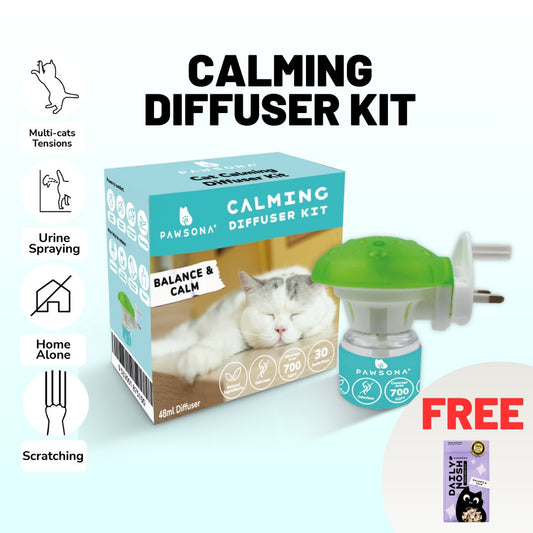 Cat Calming Pheromone Diffuser Kit - Pawsona Cat Calming Series anxiety relief cat cat stress pheromone