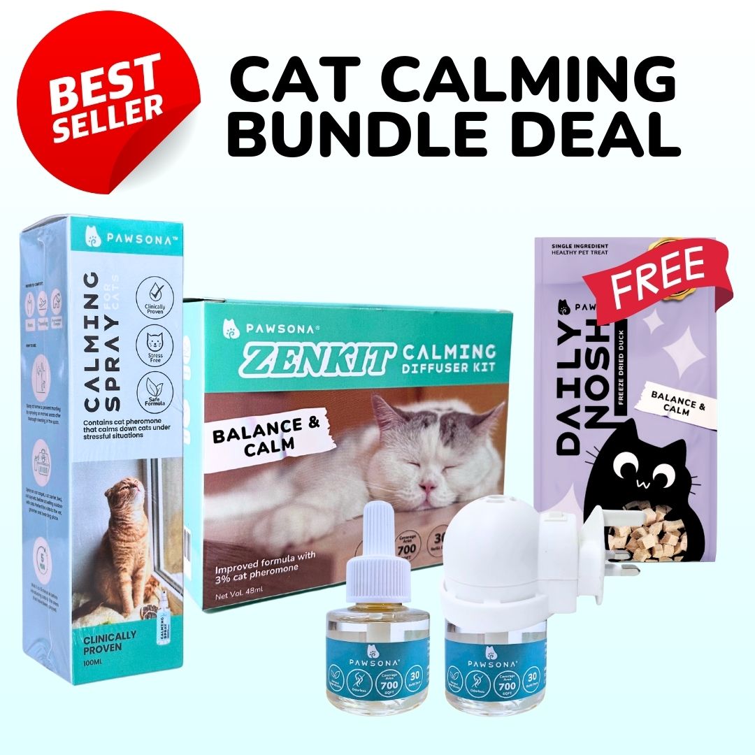 Cat Pheromone Bundle Value Pack - Pawsona Cat Calming Series anti on heat for cats anxiety relief cat anxious cats