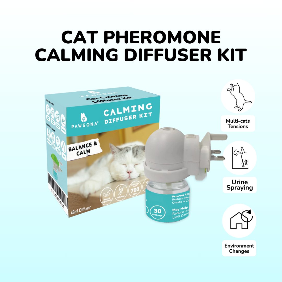 Cat Pheromone Calming Diffuser Kit - Pawsona Cat Calming Series anxiety relief cat cat stress pheromone