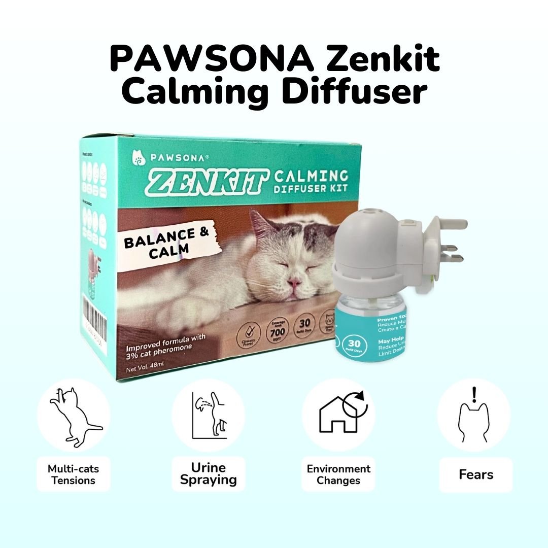 PAWSONA® Zenkit Calming Diffuser Set - Pawsona Cat Calming Series anxiety relief cat cat stress pheromone